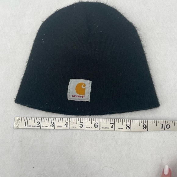 CARHARTT Men’s Black Knit Beanie Logo Patch One Size Fits Most - Picture 4 of 7